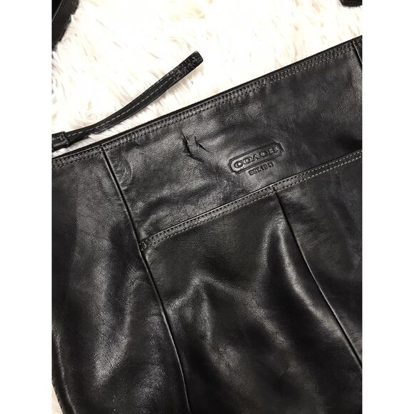 Vintage Authentic Black Classic leather Coach Soho Hippi One Shoulder bag Lg Sz - Picture 5 of 14